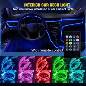 RGB Car Interior LED Fiber Optic Neon Ambient Light Strip